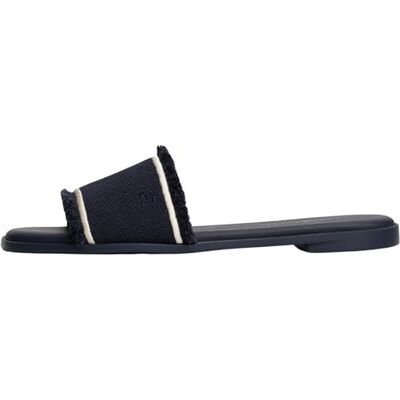 Tommy Hilfiger Sandales Femme Fringe Canvas Flat Élégantes, Bleu (Space Blue), 38 - Publicité Tommy Hilfiger Sandales Femme Fringe Canvas Flat Élégantes, Bleu (Space Blue), 38 - Publicité