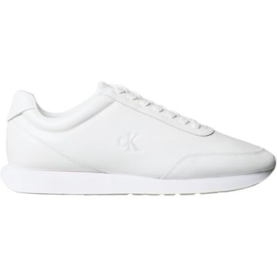 Calvin Klein Baskets Homme Retro en Cuir, Blanc (Triple Bright White), 46 - Publicité Calvin Klein Baskets Homme Retro en Cuir, Blanc (Triple Bright White), 46 - Publicité