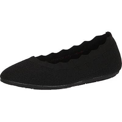 Skechers Femme Cleo 2.0-Love Spell Scalloped Knit Skimmer Flats with Air-Cooled Memory Foam Ballerines, Tricot Noir, 41 EU - Publicité Skechers Femme Cleo 2.0-Love Spell Scalloped Knit Skimmer Flats with Air-Cooled Memory Foam Ballerines, Tricot Noir, 41 EU - Publicité