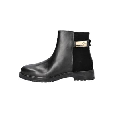 Tommy Hilfiger Bottes Basses Femme en Cuir, Noir (Black), 39 - Publicité Tommy Hilfiger Bottes Basses Femme en Cuir, Noir (Black), 39 - Publicité