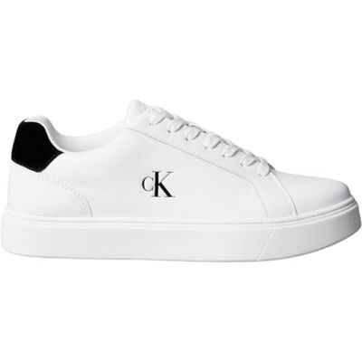 Calvin Klein Baskets Cupsole Homme Classic Laceup en Cuir, Blanc (Bright White/Black), 45 - Publicité Calvin Klein Baskets Cupsole Homme Classic Laceup en Cuir, Blanc (Bright White/Black), 45 - Publicité