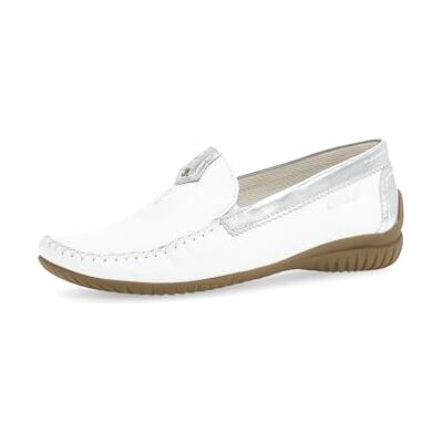 Gabor California Loafer Large Fit Femme en Blanc/Argent 42 White - Publicité Gabor California Loafer Large Fit Femme en Blanc/Argent 42 White - Publicité