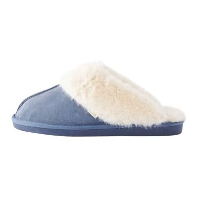 NEXT Femme Chaussons mules en daim doublés de fausse fourrure Bleu jean M - Publicité NEXT Femme Chaussons mules en daim doublés de fausse fourrure Bleu jean M - Publicité