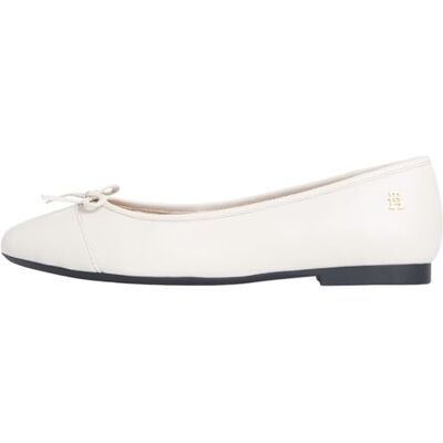 Tommy Hilfiger Femme Hilfiger Smooth LTHR Ballet Fw0fw09241 Ballerines, Beige (Soft Cream), 42 EU - Publicité Tommy Hilfiger Femme Hilfiger Smooth LTHR Ballet Fw0fw09241 Ballerines, Beige (Soft Cream), 42 EU - Publicité