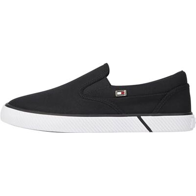 Tommy Hilfiger Chaussures Femme Canvas Slip-on Slip-on, Noir (Black), 36 - Publicité Tommy Hilfiger Chaussures Femme Canvas Slip-on Slip-on, Noir (Black), 36 - Publicité