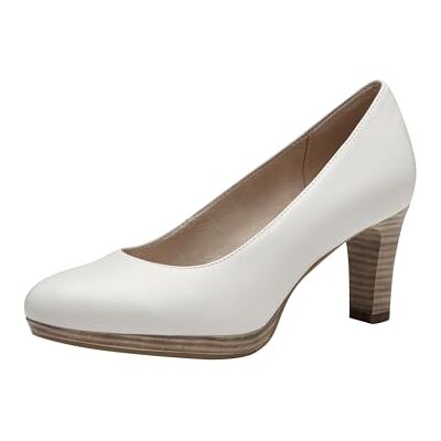 Tamaris Escarpins femme à talon bloc cuir blanc 41 EU - Publicité Tamaris Escarpins femme à talon bloc cuir blanc 41 EU - Publicité