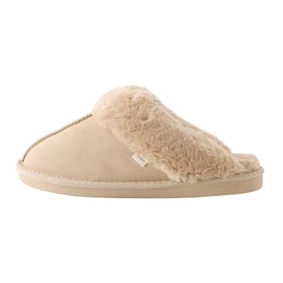 NEXT Femme Chaussons mules en daim doublés de fausse fourrure Sand L - Publicité NEXT Femme Chaussons mules en daim doublés de fausse fourrure Sand L - Publicité