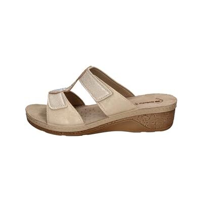 inblu Chaussons femme avec double fermeture à déchirure, semelle intérieure en cuir véritable sandales pour femme, Platine, 40 EU - Publicité inblu Chaussons femme avec double fermeture à déchirure, semelle intérieure en cuir véritable sandales pour femme, Platine, 40 EU - Publicité