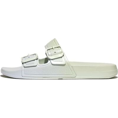 Fitflop Women's Iqushion Iridescent Two-bar Buckle Slides Sandal, Sagebrush Skywash Blue, 37 EU - Publicité Fitflop Women's Iqushion Iridescent Two-bar Buckle Slides Sandal, Sagebrush Skywash Blue, 37 EU - Publicité