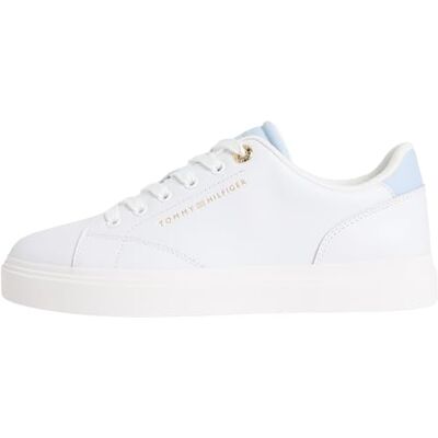 Tommy Hilfiger Femme Th Feminine Cupsole Leather Fw0fw09105 Bas, Beige (White/Breezy Blue), 42 EU - Publicité Tommy Hilfiger Femme Th Feminine Cupsole Leather Fw0fw09105 Bas, Beige (White/Breezy Blue), 42 EU - Publicité