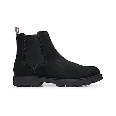BOSS Hommes Adley Cheb Bottines Chelsea en Cuir suédé avec tirant à Rayures emblématiques - Publicité BOSS Hommes Adley Cheb Bottines Chelsea en Cuir suédé avec tirant à Rayures emblématiques - Publicité