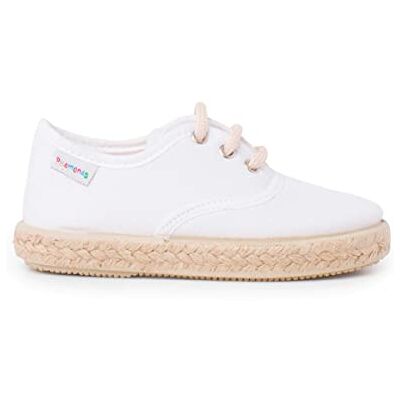 Pisamonas Baskets en Toile Lacets Semelle Espadrille Taille 24 Couleur Blanc - Publicité Pisamonas Baskets en Toile Lacets Semelle Espadrille Taille 24 Couleur Blanc - Publicité