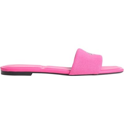 Calvin Klein Sandales plates carrées en toile Hw pour femme, rose (rose millefeuille), pointure 4 - Publicité Calvin Klein Sandales plates carrées en toile Hw pour femme, rose (rose millefeuille), pointure 4 - Publicité