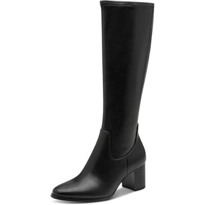MARCO TOZZI Bottes hautes pour femme avec talon végane en cuir synthétique, Noir, 39 EU - Publicité MARCO TOZZI Bottes hautes pour femme avec talon végane en cuir synthétique, Noir, 39 EU - Publicité