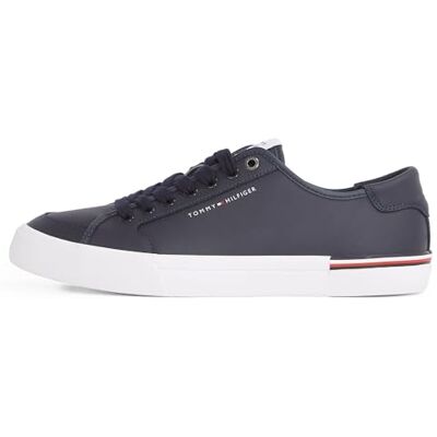 Tommy Hilfiger Baskets Vulcanisées Homme Core Corporate Leather Basses, Bleu (Desert Sky), 44 - Publicité Tommy Hilfiger Baskets Vulcanisées Homme Core Corporate Leather Basses, Bleu (Desert Sky), 44 - Publicité