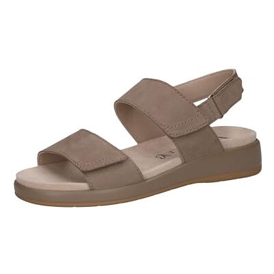 CAPRICE Sandales plates femme en cuir avec fermeture à scratch, Beige (Taupe Nubuc), 36 EU - Publicité CAPRICE Sandales plates femme en cuir avec fermeture à scratch, Beige (Taupe Nubuc), 36 EU - Publicité