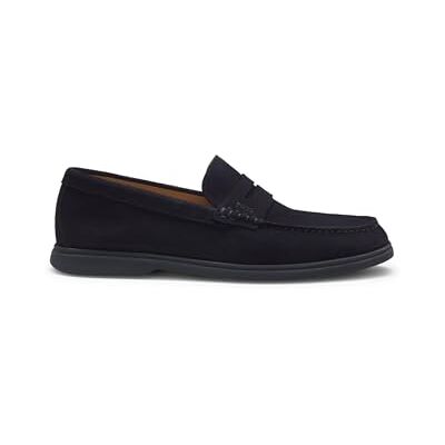 BOSS Hommes Sienne Loaf Mocassins en Cuir suédé avec Finition Penny Logo - Publicité BOSS Hommes Sienne Loaf Mocassins en Cuir suédé avec Finition Penny Logo - Publicité