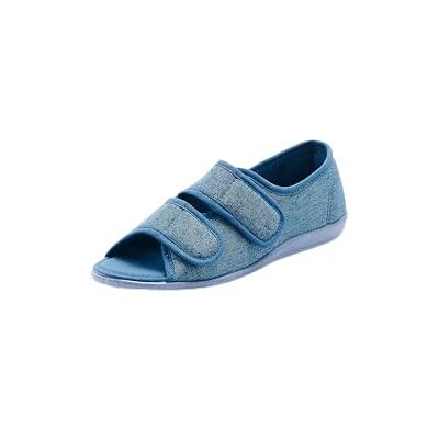 Damart Chaussons à Scratch Bout Ouvert Femme Bleu Imprimé Taille 36 - Publicité Damart Chaussons à Scratch Bout Ouvert Femme Bleu Imprimé Taille 36 - Publicité