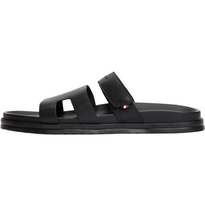 Tommy Hilfiger Sandales plates réglables Premium Lth pour homme, noir (noir), pointure 7 - Publicité Tommy Hilfiger Sandales plates réglables Premium Lth pour homme, noir (noir), pointure 7 - Publicité