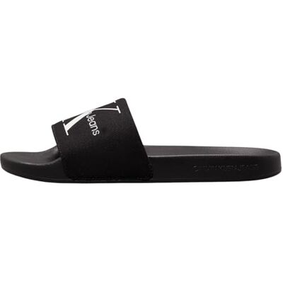 Calvin Klein Jeans Homme Tongs Slide Monogram Co Sandales De Bain, Noir (Black/Bright White), 44 - Publicité Calvin Klein Jeans Homme Tongs Slide Monogram Co Sandales De Bain, Noir (Black/Bright White), 44 - Publicité