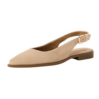 Tamaris Escarpin à bride arrière plat pour femme en cuir beige 37 EU - Publicité Tamaris Escarpin à bride arrière plat pour femme en cuir beige 37 EU - Publicité