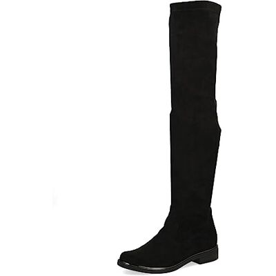 CAPRICE Cuissardes femme Petit talon Vegan, Noir (Black Stretch), 38 EU - Publicité CAPRICE Cuissardes femme Petit talon Vegan, Noir (Black Stretch), 38 EU - Publicité