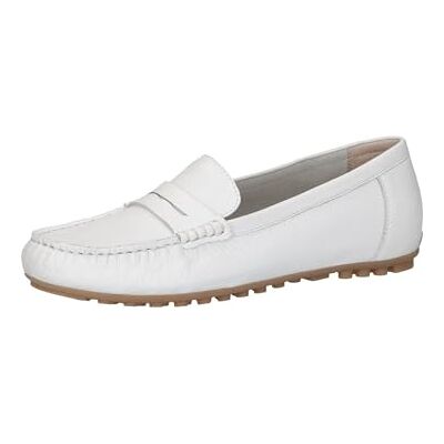 CAPRICE Mocassins Femme en Cuir Élégants, Blanc (White Deer), 41 EU - Publicité CAPRICE Mocassins Femme en Cuir Élégants, Blanc (White Deer), 41 EU - Publicité