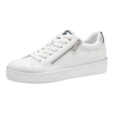 MARCO TOZZI Baskets Plates avec Fermeture éclair pour Femme Vegan, Blanc/Argent, 37 EU - Publicité MARCO TOZZI Baskets Plates avec Fermeture éclair pour Femme Vegan, Blanc/Argent, 37 EU - Publicité
