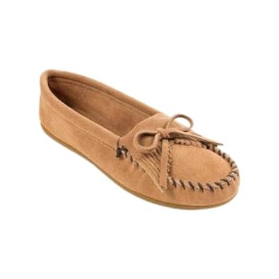 Minnetonka Mocassins Femme Daim Marron taupe, - Publicité Minnetonka Mocassins Femme Daim Marron taupe, - Publicité