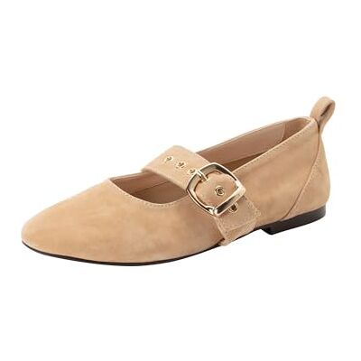 Tamaris Femme Ballerine avec bride cuir plate beige 38 EU - Publicité Tamaris Femme Ballerine avec bride cuir plate beige 38 EU - Publicité