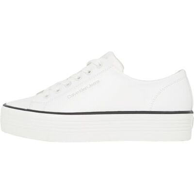 Calvin Klein Baskets Vulcanisées Femme Bold Low en Cuir, Blanc (Bright White/Black), 41 - Publicité Calvin Klein Baskets Vulcanisées Femme Bold Low en Cuir, Blanc (Bright White/Black), 41 - Publicité
