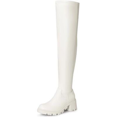 DREAM PAIRS Bottes Hautes à Talon pour Femmes Tendance Bottes Au-Dessus du Genou Confortable,Size 39,Blanc-PU,SDOB2406W - Publicité DREAM PAIRS Bottes Hautes à Talon pour Femmes Tendance Bottes Au-Dessus du Genou Confortable,Size 39,Blanc-PU,SDOB2406W - Publicité