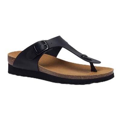 Scholl Tongs pour femme avec semelle en liège, Noir , 42 EU - Publicité Scholl Tongs pour femme avec semelle en liège, Noir , 42 EU - Publicité