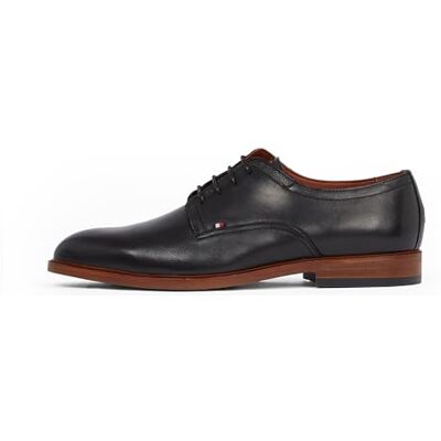 Tommy Hilfiger Chaussures Derby Homme Thunit Leather Bout Rond, Noir (Black), 40 - Publicité Tommy Hilfiger Chaussures Derby Homme Thunit Leather Bout Rond, Noir (Black), 40 - Publicité