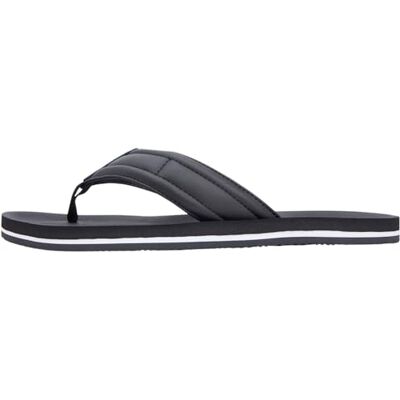 Tommy Hilfiger Sandales de plage rembourrées Hilfiger pour homme, noir (noir), pointure 43 - Publicité Tommy Hilfiger Sandales de plage rembourrées Hilfiger pour homme, noir (noir), pointure 43 - Publicité