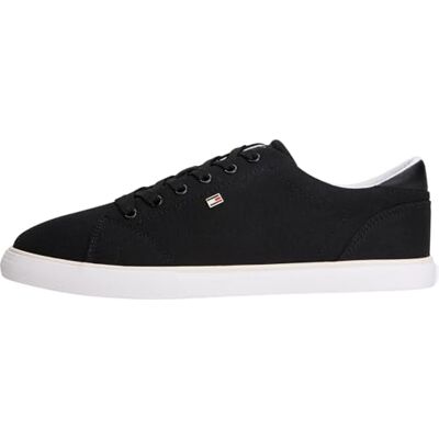 Tommy Hilfiger Femme Th Low Profile Vulc Canvas Fw0fw09102 Bas, Black (Black), 41 EU - Publicité Tommy Hilfiger Femme Th Low Profile Vulc Canvas Fw0fw09102 Bas, Black (Black), 41 EU - Publicité