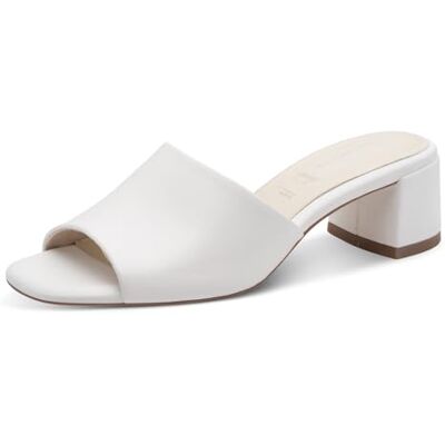 Tamaris Mule femme à talon bloc en cuir blanc 38 EU - Publicité Tamaris Mule femme à talon bloc en cuir blanc 38 EU - Publicité