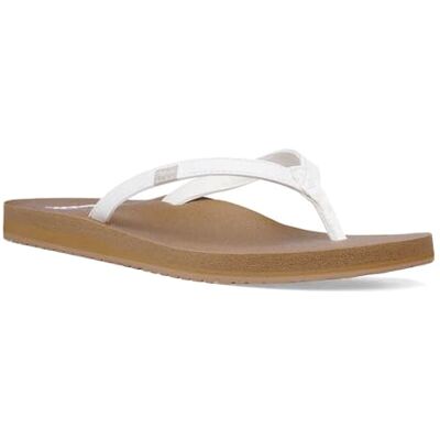Sanuk Womens Yoga Joy Flip Flop, White/Tan, 7 US - Publicité Sanuk Womens Yoga Joy Flip Flop, White/Tan, 7 US - Publicité