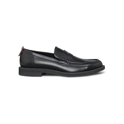 HUGO Hommes Varian Loaf Mocassins en Cuir avec Finition Penny - Publicité HUGO Hommes Varian Loaf Mocassins en Cuir avec Finition Penny - Publicité