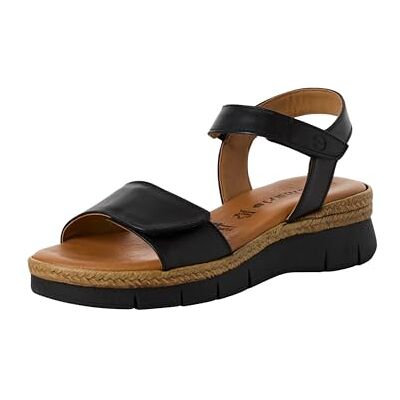 Tamaris Sandales compensées pour femme Noir 36 EU, Cuir noir, 36 EU - Publicité Tamaris Sandales compensées pour femme Noir 36 EU, Cuir noir, 36 EU - Publicité