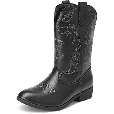 DREAM PAIRS Bottes western cowgirl cowboy pour filles, chaussures d'équitation mi-mollet pour petit enfant/grand enfant, noir, 28 EU - Publicité DREAM PAIRS Bottes western cowgirl cowboy pour filles, chaussures d'équitation mi-mollet pour petit enfant/grand enfant, noir, 28 EU - Publicité