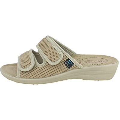 Fly Flot Femme Borutta, Sandales en Maille élastique, avec Double Velcro réglable, Semelle rembourrée en Cuir, Beige, 37 Glissante - Publicité Fly Flot Femme Borutta, Sandales en Maille élastique, avec Double Velcro réglable, Semelle rembourrée en Cuir, Beige, 37 Glissante - Publicité