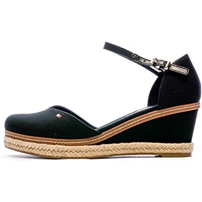 Tommy Hilfiger Chaussures Femme Semelles Compensées Espadrilles Talon Compensé, Noir (Black), 38 EU - Publicité Tommy Hilfiger Chaussures Femme Semelles Compensées Espadrilles Talon Compensé, Noir (Black), 38 EU - Publicité