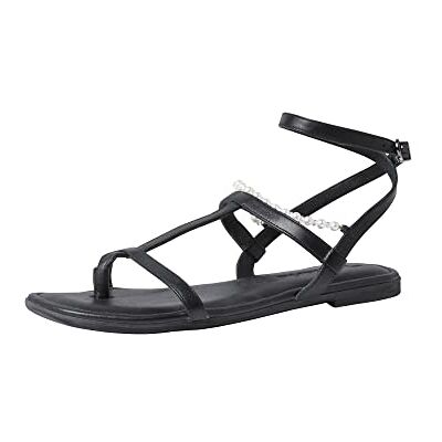 Tamaris Sandales plates pour femme , Noir, 36 EU - Publicité Tamaris Sandales plates pour femme , Noir, 36 EU - Publicité