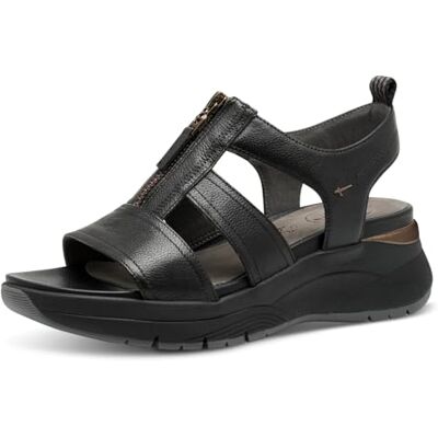 Tamaris Comfort sandales plates femme cuir avec fermeture éclair, Black Uni, 36 EU - Publicité Tamaris Comfort sandales plates femme cuir avec fermeture éclair, Black Uni, 36 EU - Publicité