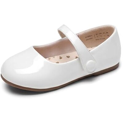 DREAM PAIRS Ballerines Fille Mary Jane Confortables Chaussures Enfant Bébé et Petite Fille à Bout Rond Large, Ballerines Habillées Polyvalentes,Size 28.5,Blanc,SKFA26001K - Publicité DREAM PAIRS Ballerines Fille Mary Jane Confortables Chaussures Enfant Bébé et Petite Fille à Bout Rond Large, Ballerines Habillées Polyvalentes,Size 28.5,Blanc,SKFA26001K - Publicité