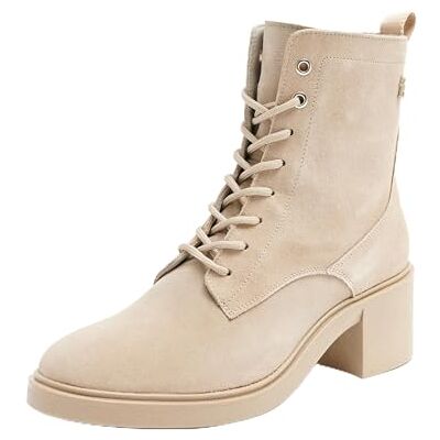 Tommy Hilfiger Bottes Femme Suede Mid Heel Laceup à Talon, Beige (Beige), 36 - Publicité Tommy Hilfiger Bottes Femme Suede Mid Heel Laceup à Talon, Beige (Beige), 36 - Publicité