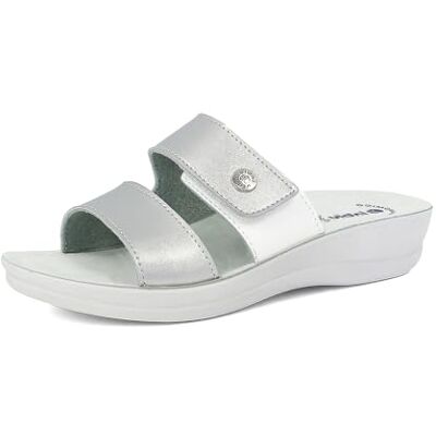 inblu Femme Ciabatte Donna A Doppia Fascia Colorata Con Chisura A Strappo, Plantare Anatomico, Dal 35 Al 41 Sandale Glissante, Argent, 38 EU - Publicité inblu Femme Ciabatte Donna A Doppia Fascia Colorata Con Chisura A Strappo, Plantare Anatomico, Dal 35 Al 41 Sandale Glissante, Argent, 38 EU - Publicité