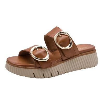 Tamaris Comfort Wedge/Plat Mule Plateforme réglable pour femme, Cognac, 37 EU - Publicité Tamaris Comfort Wedge/Plat Mule Plateforme réglable pour femme, Cognac, 37 EU - Publicité