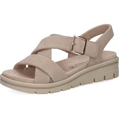 CAPRICE sandale plate femme en cuir, Beige (SAND SUEDE), 39 EU - Publicité CAPRICE sandale plate femme en cuir, Beige (SAND SUEDE), 39 EU - Publicité